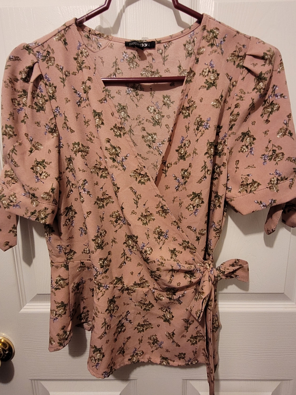 Papermoon Dusty Pink Floral Wrap Blouse